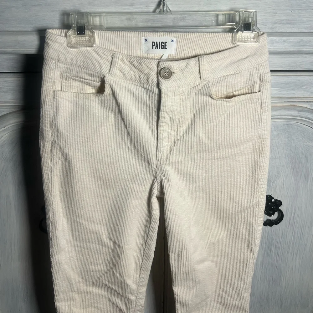 Paige Hoxton‎ Ankle Cream Off White Corduroy Pants Slim